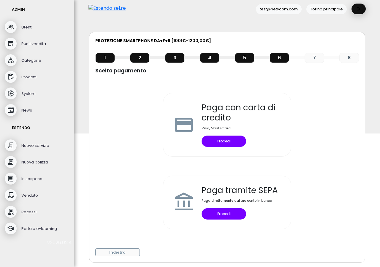 Schermata pagamento dopo il fix